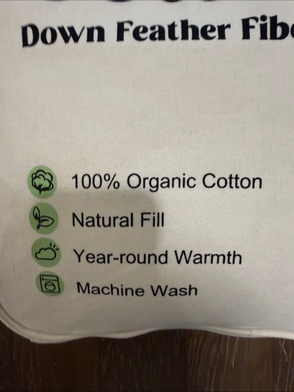 Down Feather Fiber Comforter - Cream